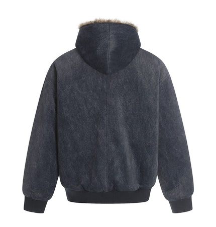 Baumwollkragen Fleecejacke