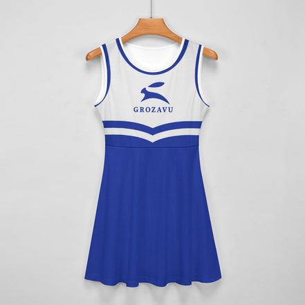 Grozavu Damen Cheerleading Kleid – Ärmellos Rundhalsausschnitt