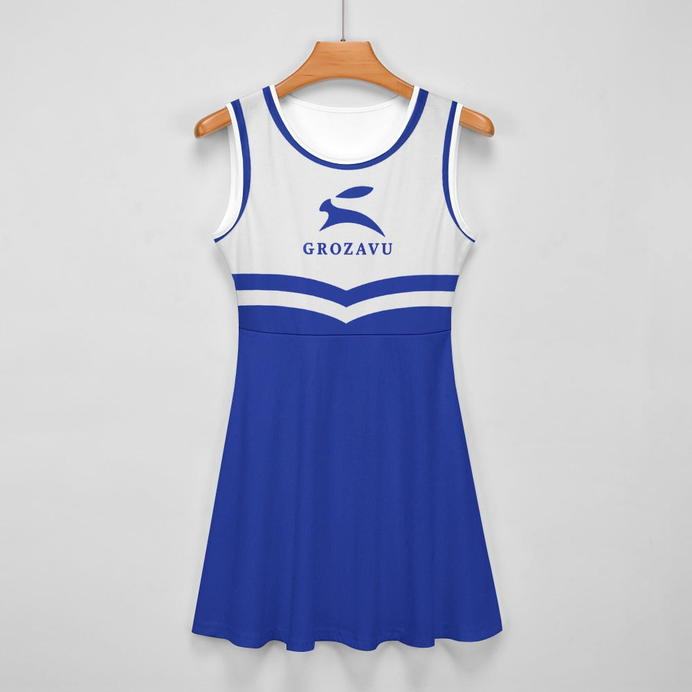 Grozavu Damen Cheerleading Kleid – Ärmellos Rundhalsausschnitt