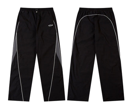 Pantalones casuales de carga al aire libre de estilo retro funcional en patchwork