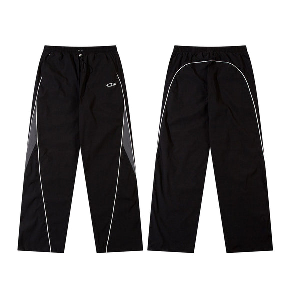 Retro functional style patchwork outdoor charging casual pants