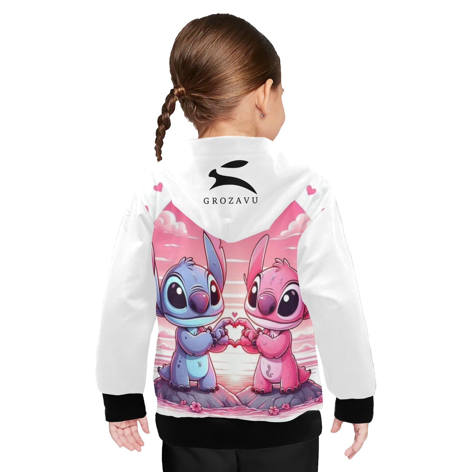 Sweat à capuche pour filles – Grozavu Love Edition