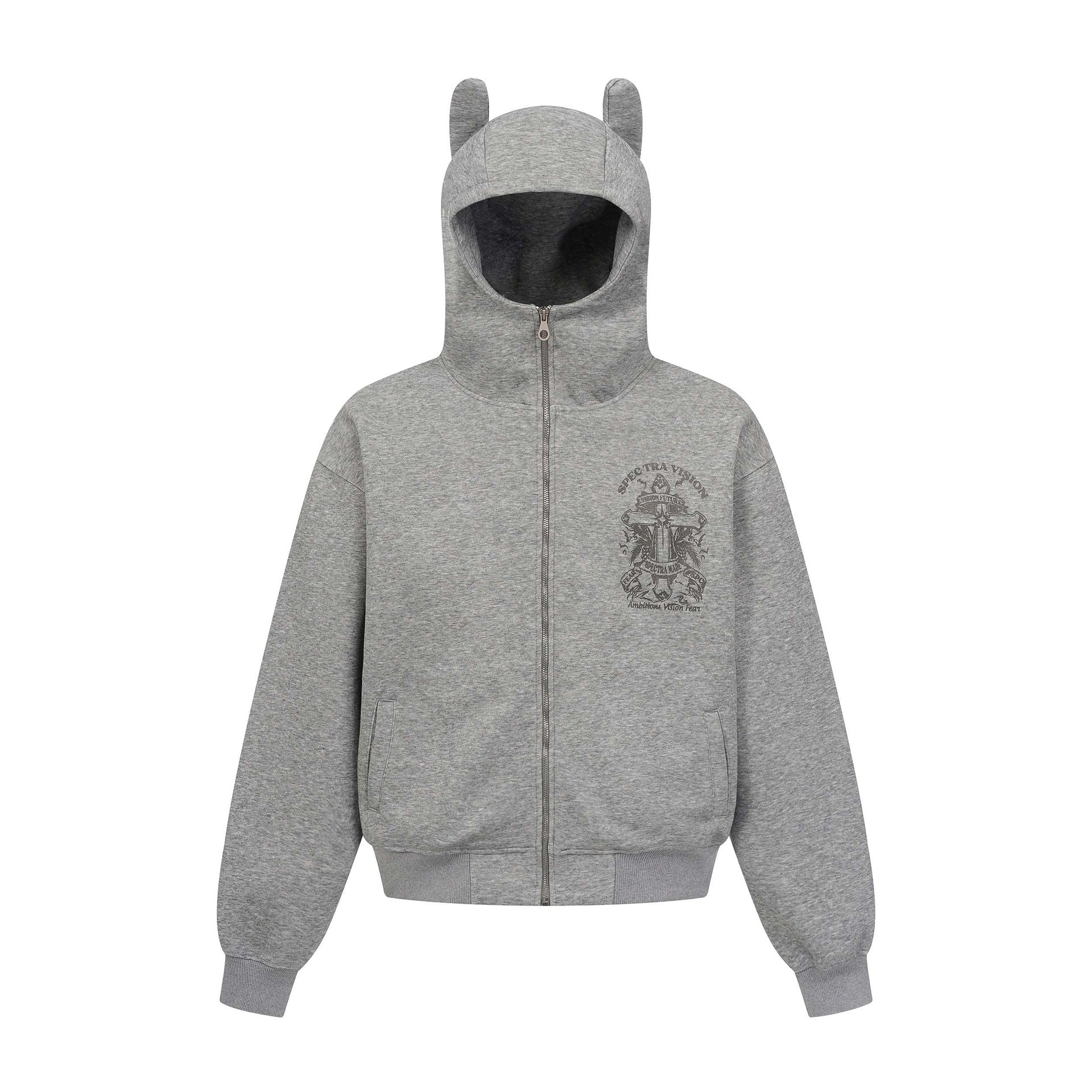 Vintage hoodie | Cross letter print hoodie | Distressed zip-up sweatshirt | Unisex streetwear jacket | Loose fit hoodie black | Casual streetwear hoodie gray