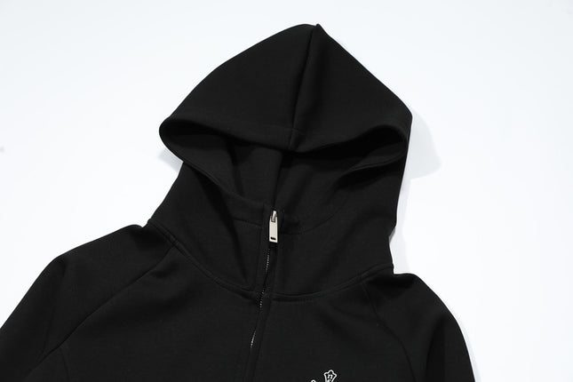 Vintage Gothic Zip-Up Hoodie – Slim Fit