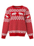 Pull en tricot rétro décontracté à motif jacquard de renne de Noël à col rond