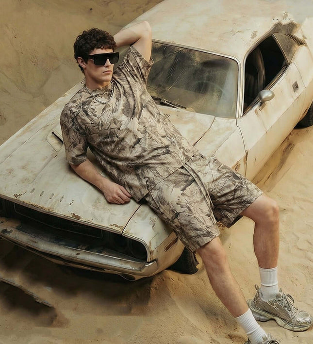 Camouflage Drop-Shoulder T-Shirt – Loose Fit