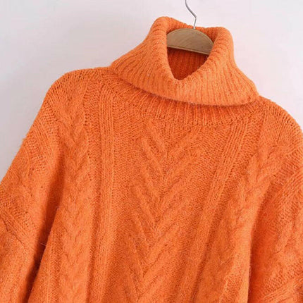 Grozavu's High-Neck Pullover Sweater: Loose, Thin, Eight-Strand Knitted Design at €44.99