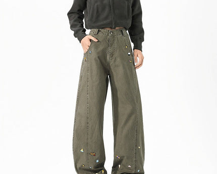 Pantalons cargo imprimés amusants style unisexe tendance larges jambes décontractés longs