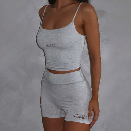 Completo senza maniche con scollo quadrato e vestibilità casual