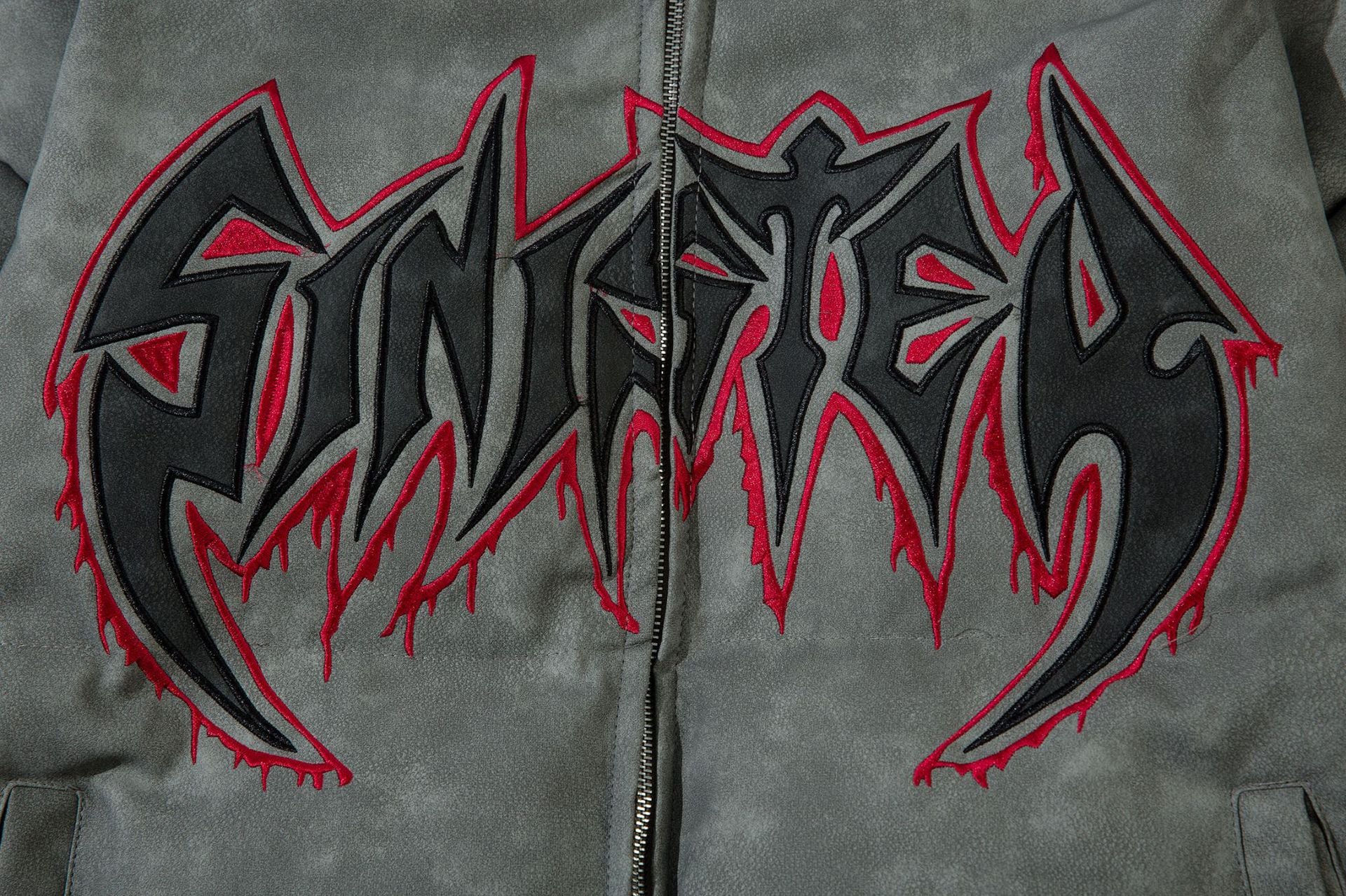 Leather Jacket Flame Embroidered Cotton Jacket For Men