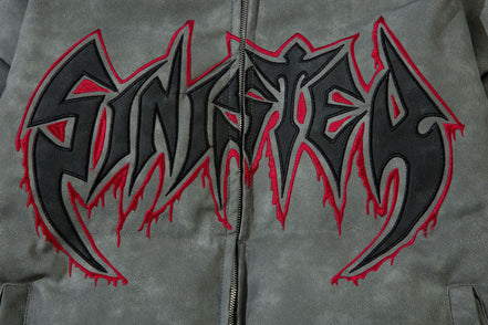 Leather Jacket Flame Embroidered Cotton Jacket For Men