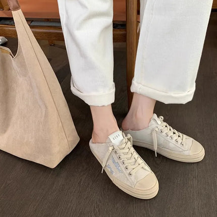 Cowhide Retro Cowhide Star Lace-Up Board Shoes