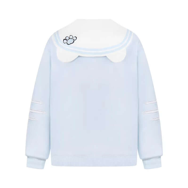 Cat Navy Collar Jacket Coat styling detail - Premium Streetwear