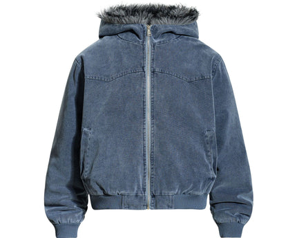 Wollkragen Baumwolljacke mit Fleece