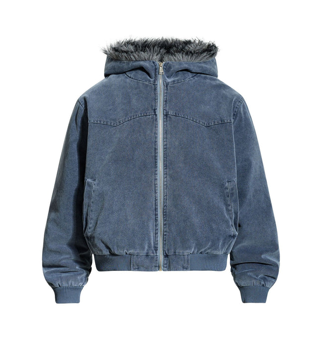 Wollkragen Fleece Baumwolljacke