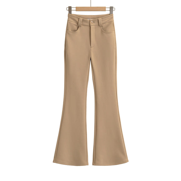 High Elastic Micro Flare Casual Pants