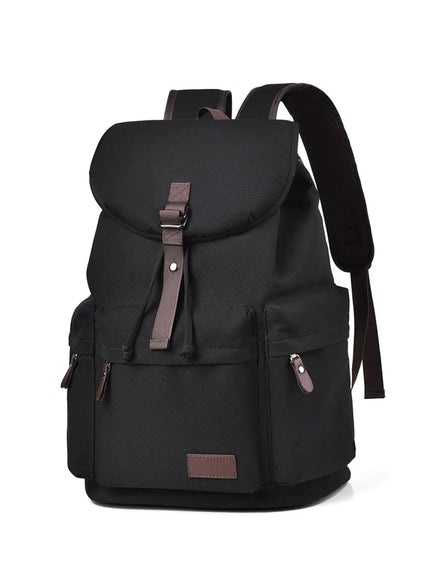 Mehrere Taschen verstellbarer Riemen Canvas Rucksack Tasche