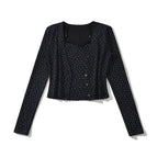 Conjunto de Dos Piezas con Flores Negras / S