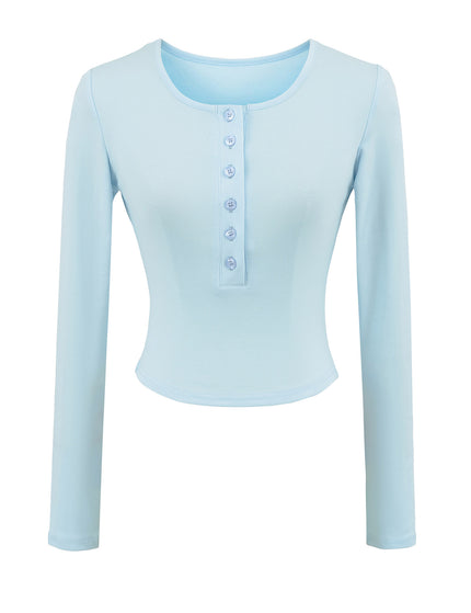 T-shirt à manches longues avec col en V