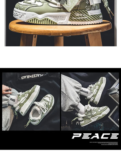 3D-gedruckte Sneaker Herren Atmungsaktive Freizeit Board Schuhe