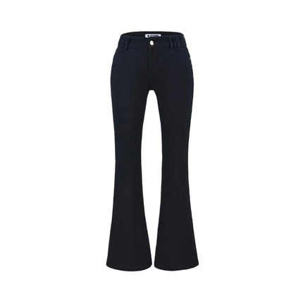 Style Retro Low Waist Buttoned Flared Denim Pants