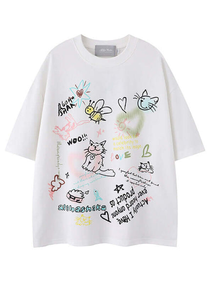 Close-up fabric and fit of Essential Drop Shoulder Tee