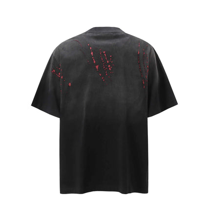 Retro Splatter Print TShirt – Loose Fit featuring a faded design and relaxed silhouette.