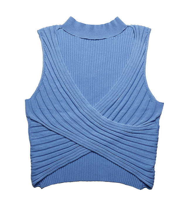 Grozavu Women's Halter Knitted Vest Top