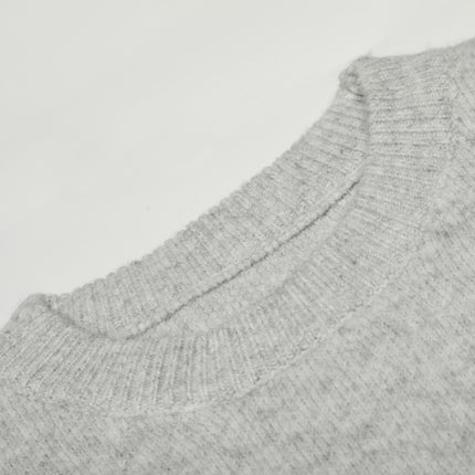 Einfacher einfarbiger semi-hoher Kragenpullover – Lockere Passform Unisex Strickwaren