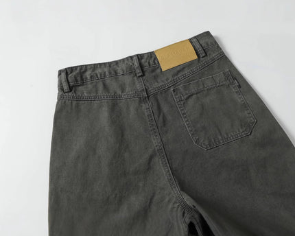 High Street  Washed Distressed Patch Pocket Decorated Denim Pants