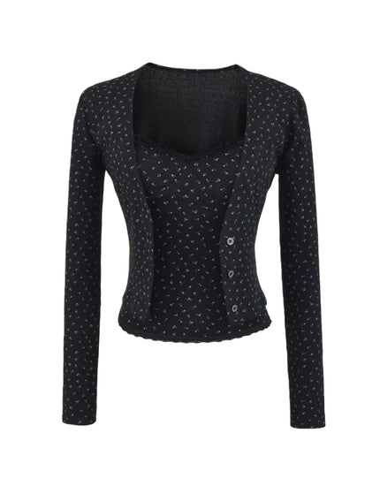 Cardigan à manches longues en V à rayures sucrées