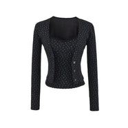 Ensemble deux pièces floral noir / S