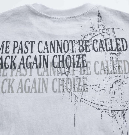 Retro Washed Castle Letter TShirt – Loose Fit featuring vintage-style print on a casual tee.