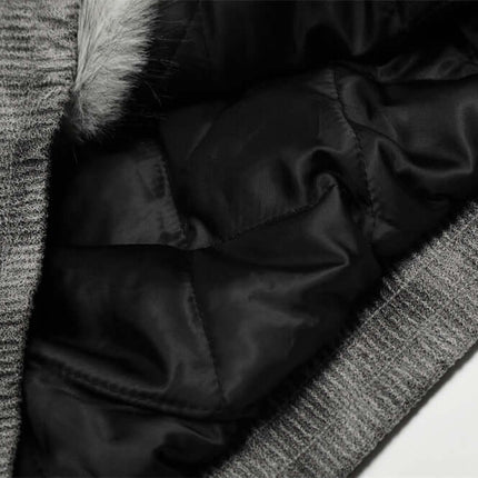 Hooded Fur Collar Jacket – Loose Fit interior fabric and fur detail for added warmth and comfort.