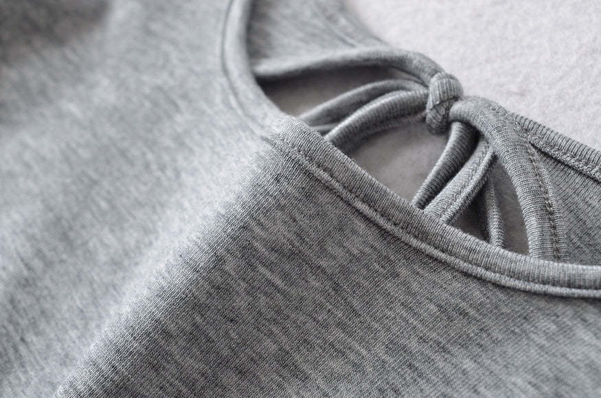 U-neck Striped Long Sleeved Elastic T-shirt Tight Top