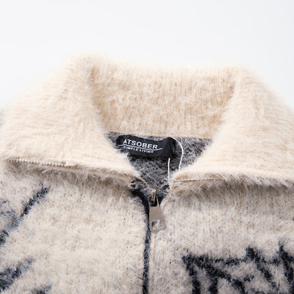 Casual Butterfly Spider Jacquard Cardigan