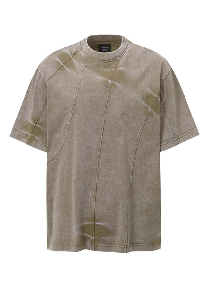 Back view of Black washed tie dye spliced top by Grozavu