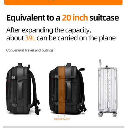 Oxford Cloth Business Travel Backpack – Black, Grey & Blue