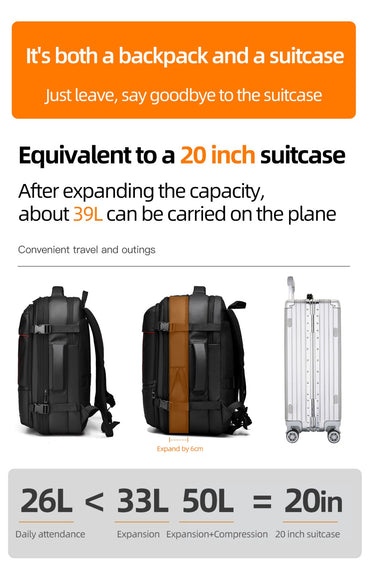 Oxford Cloth Business Travel Backpack – Black, Grey & Blue