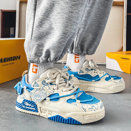 3D Printed Sneaker Men's Breathable Casual Board Shoes