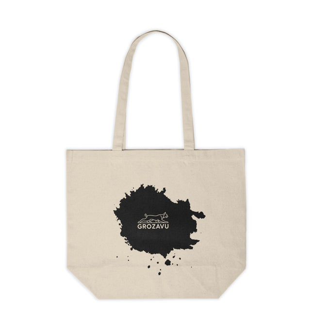 Eco-Friendly Canvas Shopping Tote with Artistic Design - GROZAVU