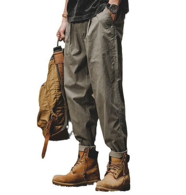 Grozavu Classic: Men's Autumn Retro Work Pants, A-Mei Khaki Trend at €67.99