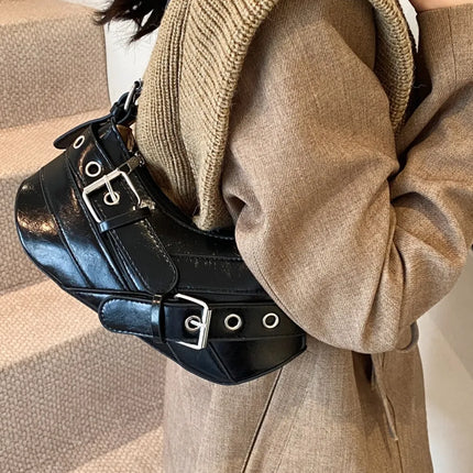 PU Leather Buckle Shoulder Bag