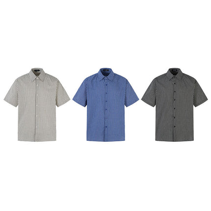 Blue Plaid Short Sleeve Shirt – Loose Fit