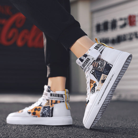 Frühling Herren Trendige Farbblock Hohe Sneakers