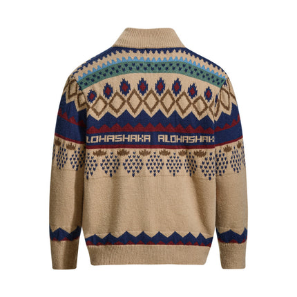 Cardigan a maglia Fair Isle retrò – Vestibilità ampia