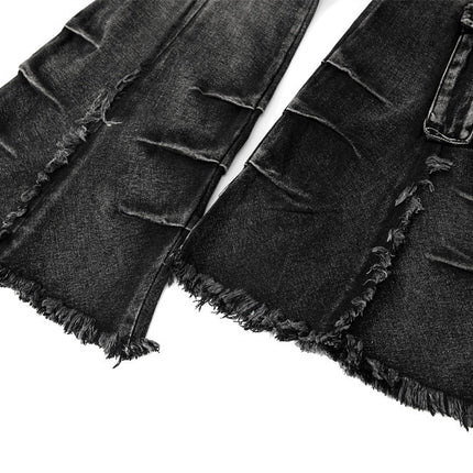 Gürteljeans im Used-Look mit Cargo-Taschen