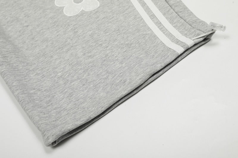 Street Style Towel Embroidery Heart Graphic Sweatpants