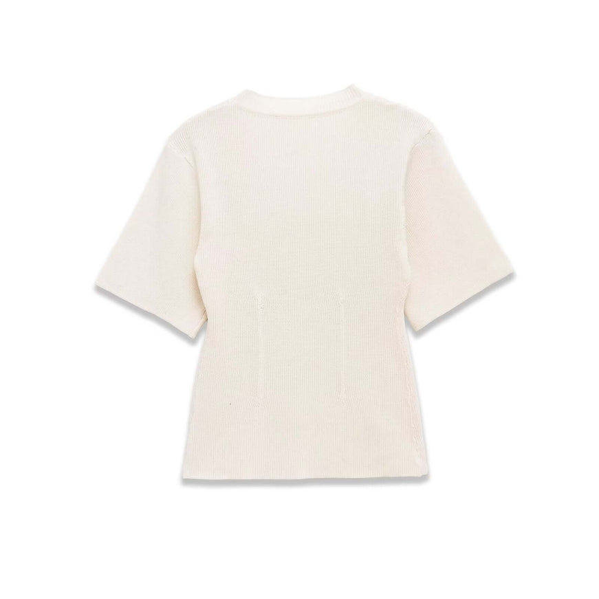 Bow Detail Ribbed Tee styling detail - Premium Streetwear