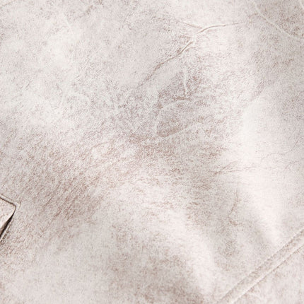 Veste en cuir à motif fissuré – Coupe ample